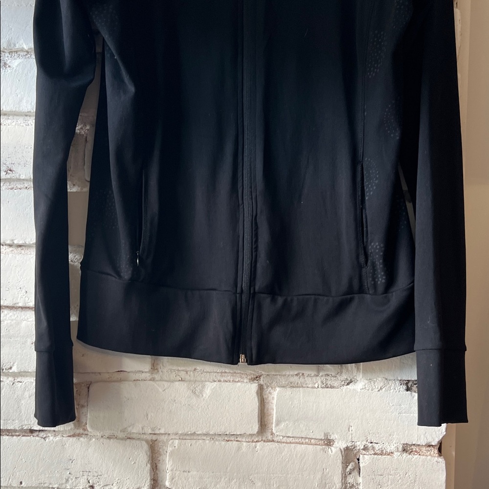 Black Women's Zip-Front Jacket funnel neck athletic jacket - Picture 2 of 11